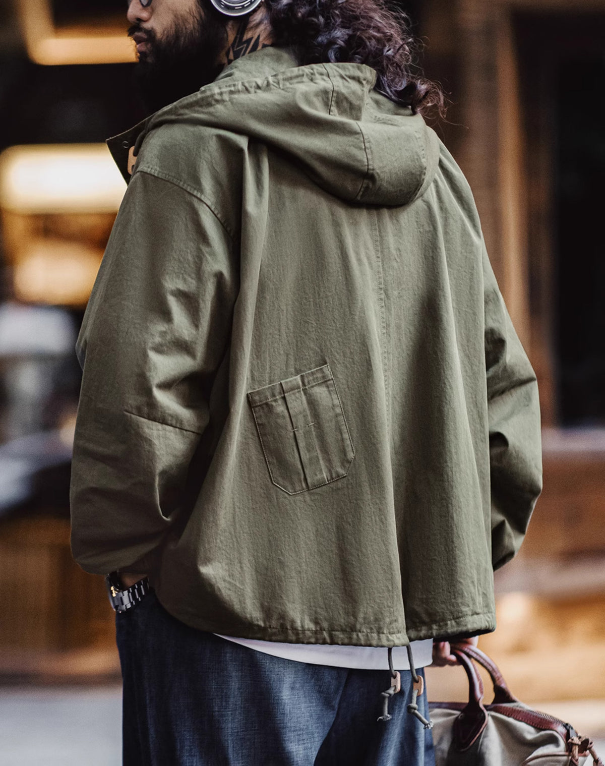 American Retro M51 Hooded Military Loose Cotton Fishtail Men's Jacket - Harmony Gallery
