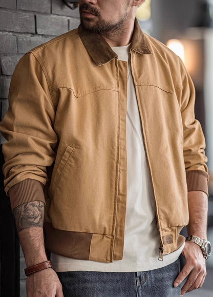 American Retro Heavy Canvas Washed Cotton Short  Men's Jacket - Harmony Gallery