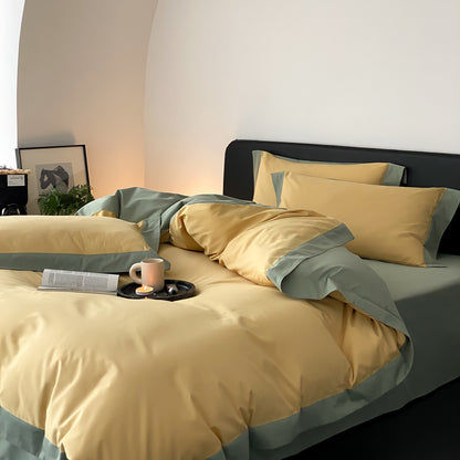 Light Luxury Pure Cotton Brushed Four-Piece Thickened Bed Set - Harmony Gallery