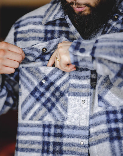 American Casual College Style Pattern Woolen Warm Men's Jacket - Harmony Gallery