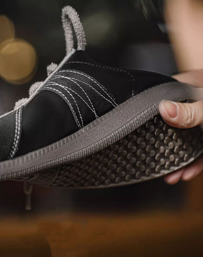 German Retro Graphite Black Versatile Soft-Soled Sports Men's Casual Shoes - Harmony Gallery