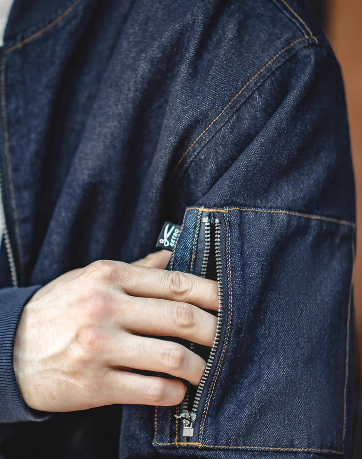American Retro Denim Washed MA1 Bomber Baseball Men's Jacket - Harmony Gallery