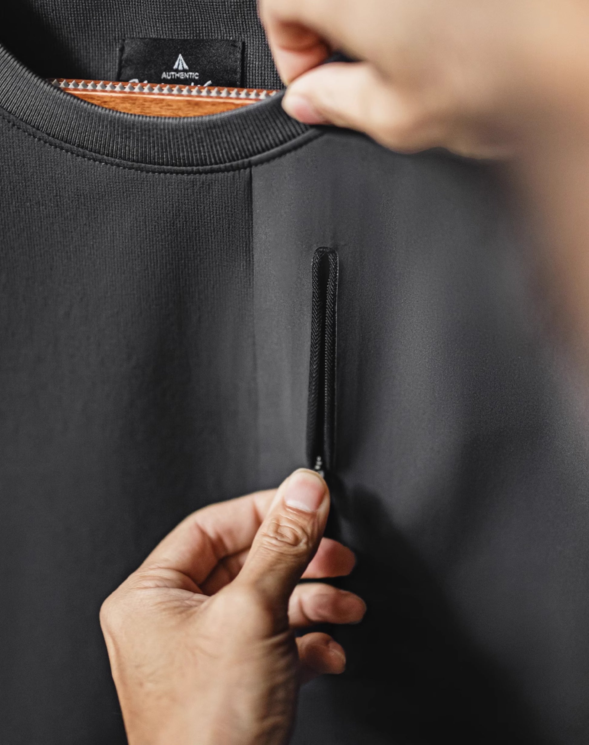American Retro Functional Sports Chest Pocket Woven Drop Shoulder Men's Sweater - Harmony Gallery