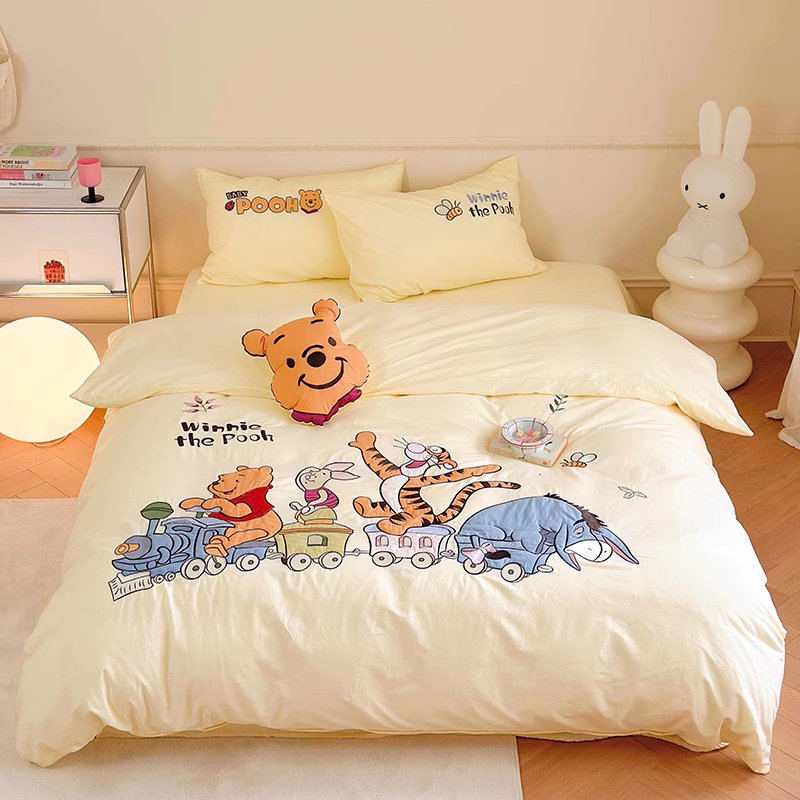 Disney Winnie The Pooh Park Washed Pure Cotton Four-piece Bed Set - Harmony Gallery