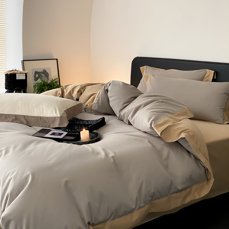 Light Luxury Pure Cotton Brushed Four-Piece Thickened Bed Set - Harmony Gallery