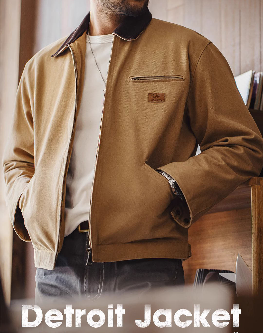American Retro Detroit Hunting Heavy Canvas Men's Jacket - Harmony Gallery
