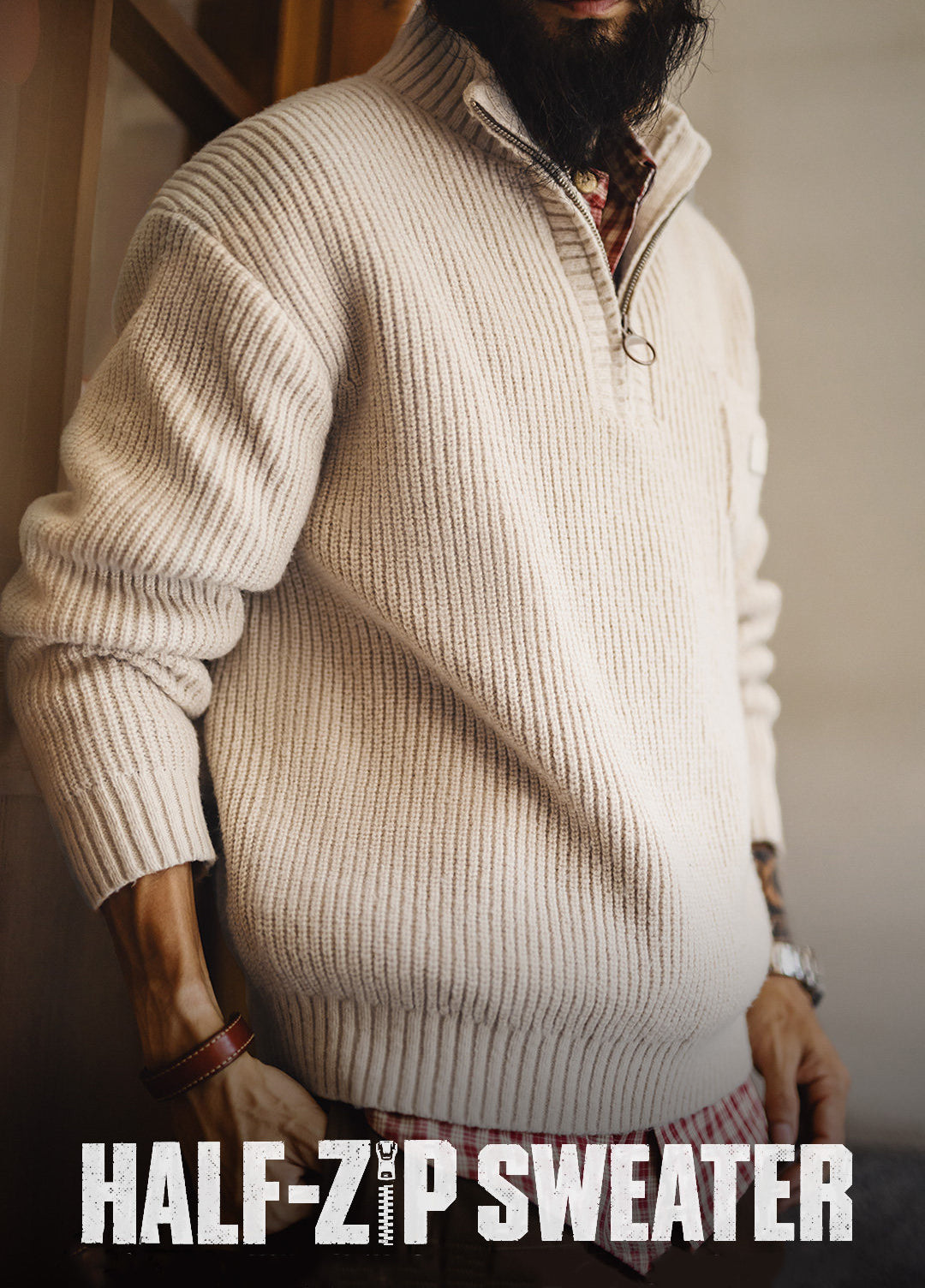 American Old Money Half-Zipper Pullover Soft Warm Men's Sweater - Harmony Gallery