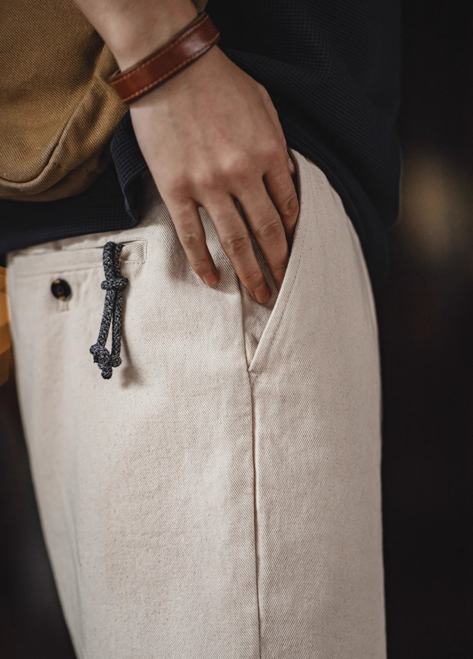 American Retro Off-White Cottonseed shell Clean Fit Men's Jeans - Harmony Gallery