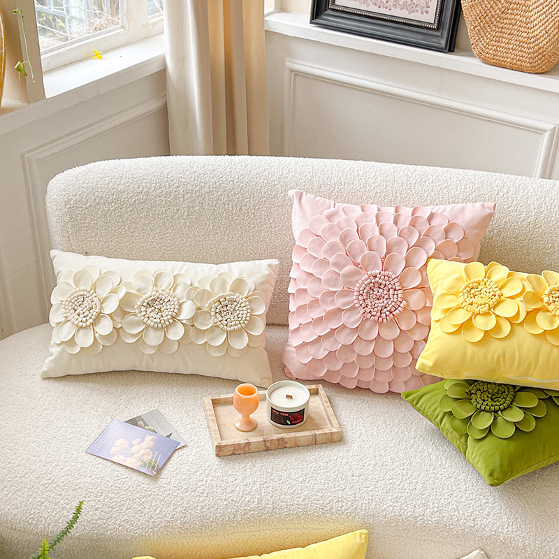Vibrant Blossom Beauty 3D Floral Decorative Throw Pillows - Harmony Gallery
