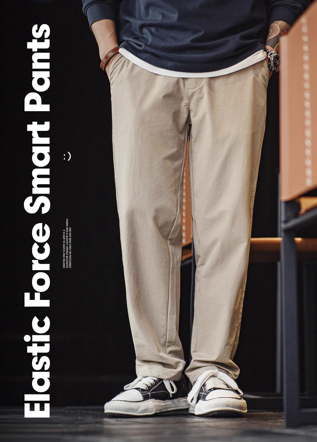 American Workwear Stretch Clean Fit Anti-Wrinkle Men's Trousers - Harmony Gallery