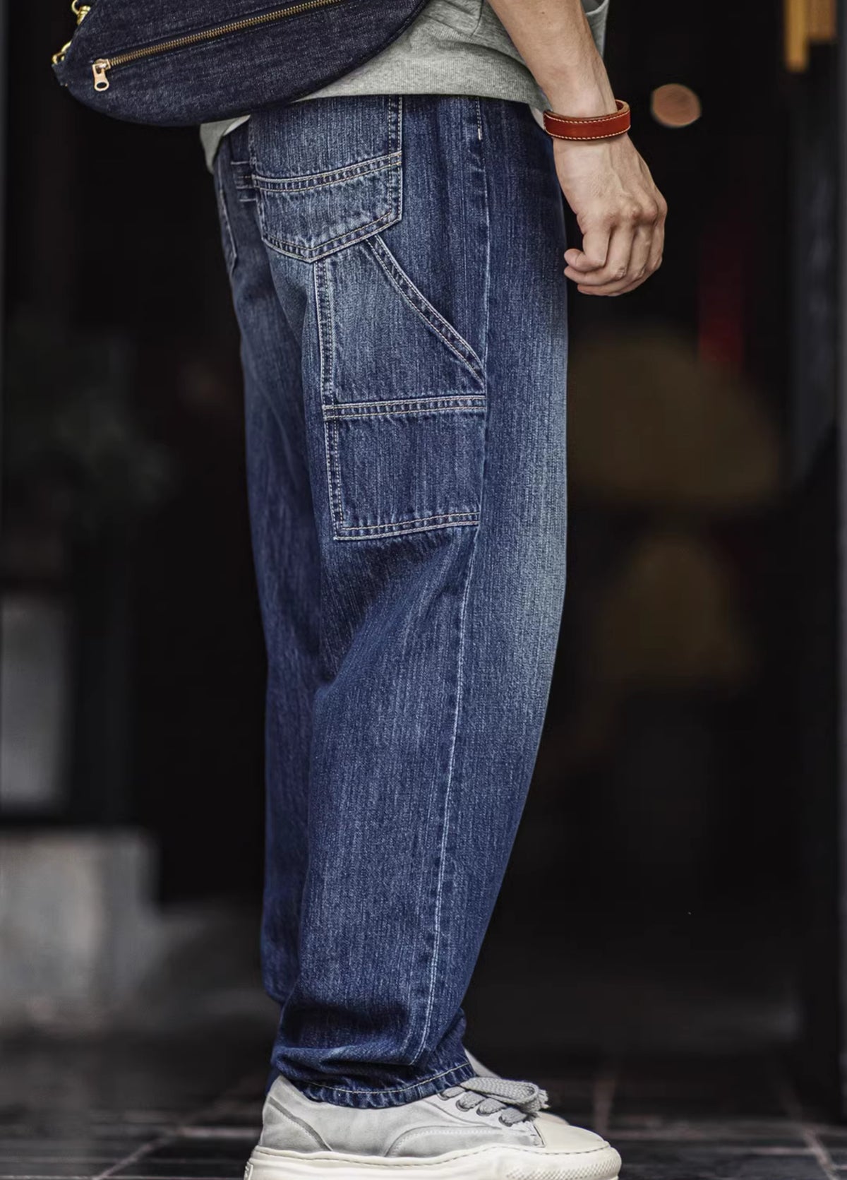American Retro Whitened Logging Washed Denim Men's Jeans - Harmony Gallery