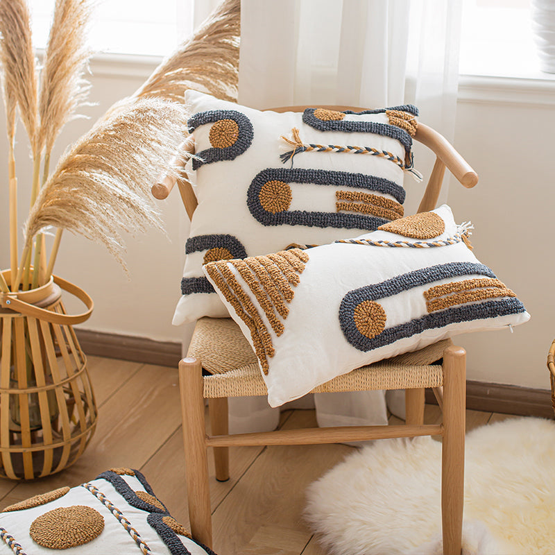 Sunset Medallion Circular Pattern Designer Throw Pillows - Harmony Gallery