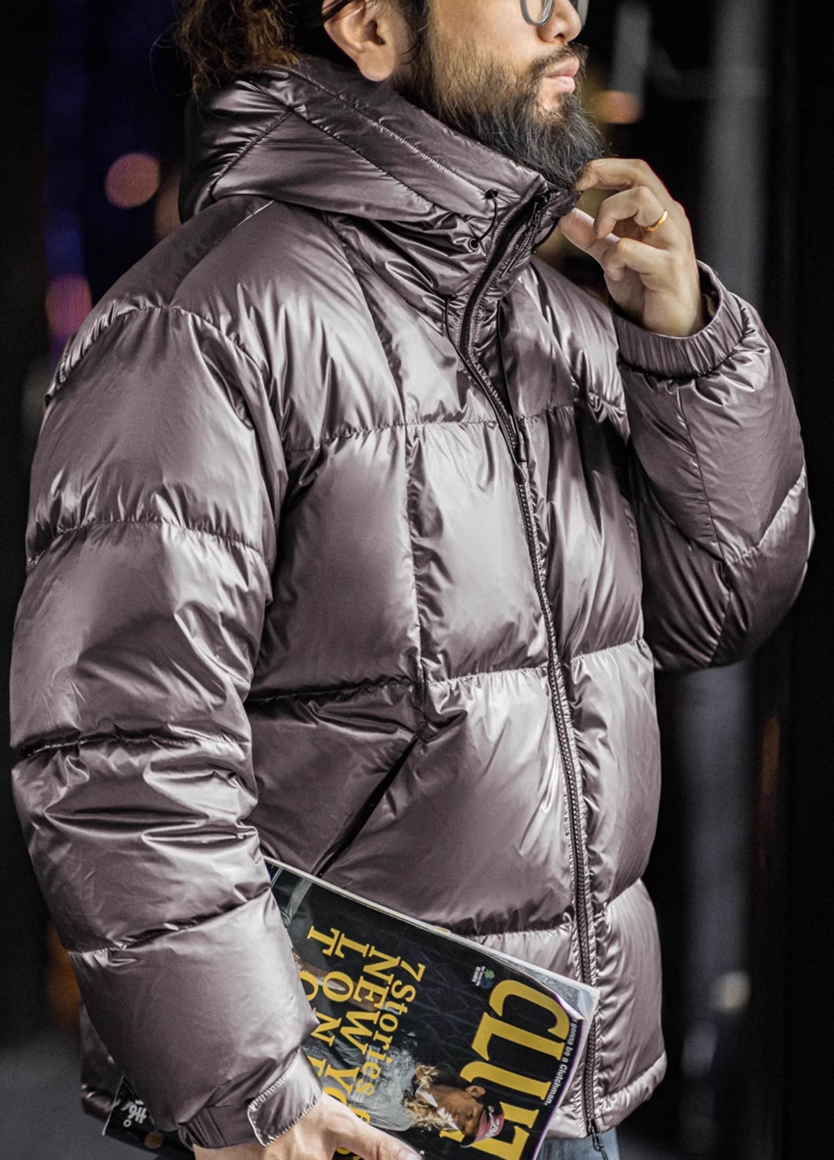 American Shiny 90 White Duck Down Thick Warm Stand Collar Bread Men's Jacket - Harmony Gallery