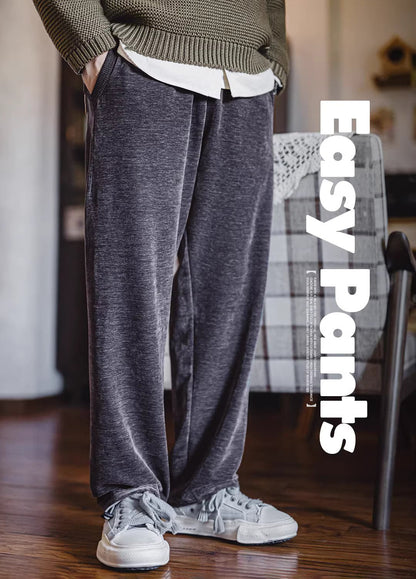 American Retro Double-Sided Snowflake Velvet Drape Sweatpants Warm Men's Trousers - Harmony Gallery