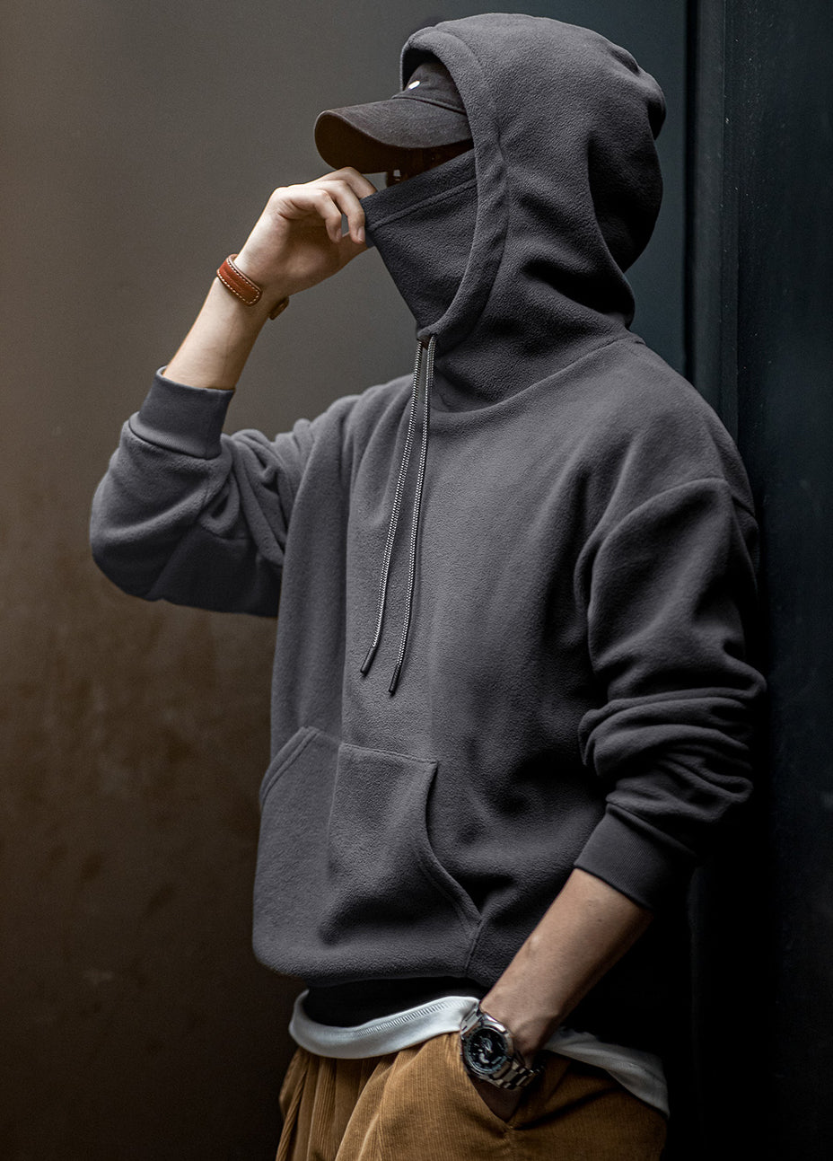 American Casual Polar Fleece Windproof Pullover Mask Men's Sweater - Harmony Gallery