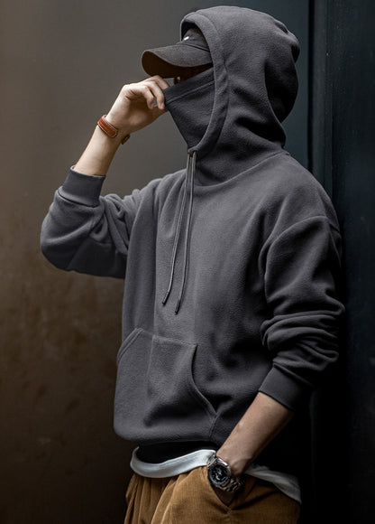 American Casual Polar Fleece Windproof Pullover Mask Men's Sweater - Harmony Gallery