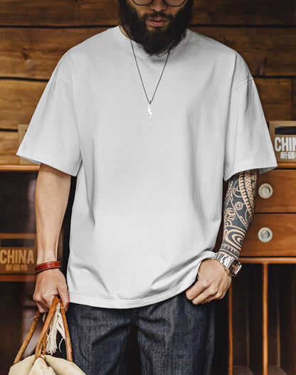 American Pure Cotton Heavy Short Sleeve Cool Antibacterial Half Sleeve Men's T-Shirt - Harmony Gallery
