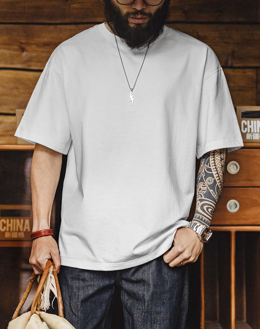 American Pure Cotton Heavy Short Sleeve Cool Antibacterial Half Sleeve Men's T-Shirt - Harmony Gallery