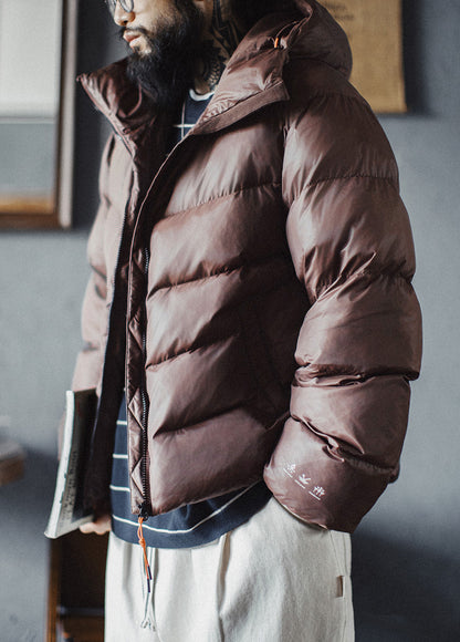American Stand Collar Cotton Mountain Outdoor Soft shell Quilted Short Men's Jacket - Harmony Gallery