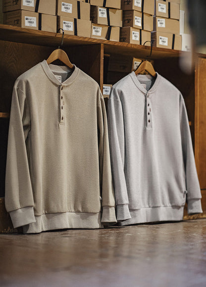 American Casual Henley Collar Woolen Clean fit Base Men's Sweater