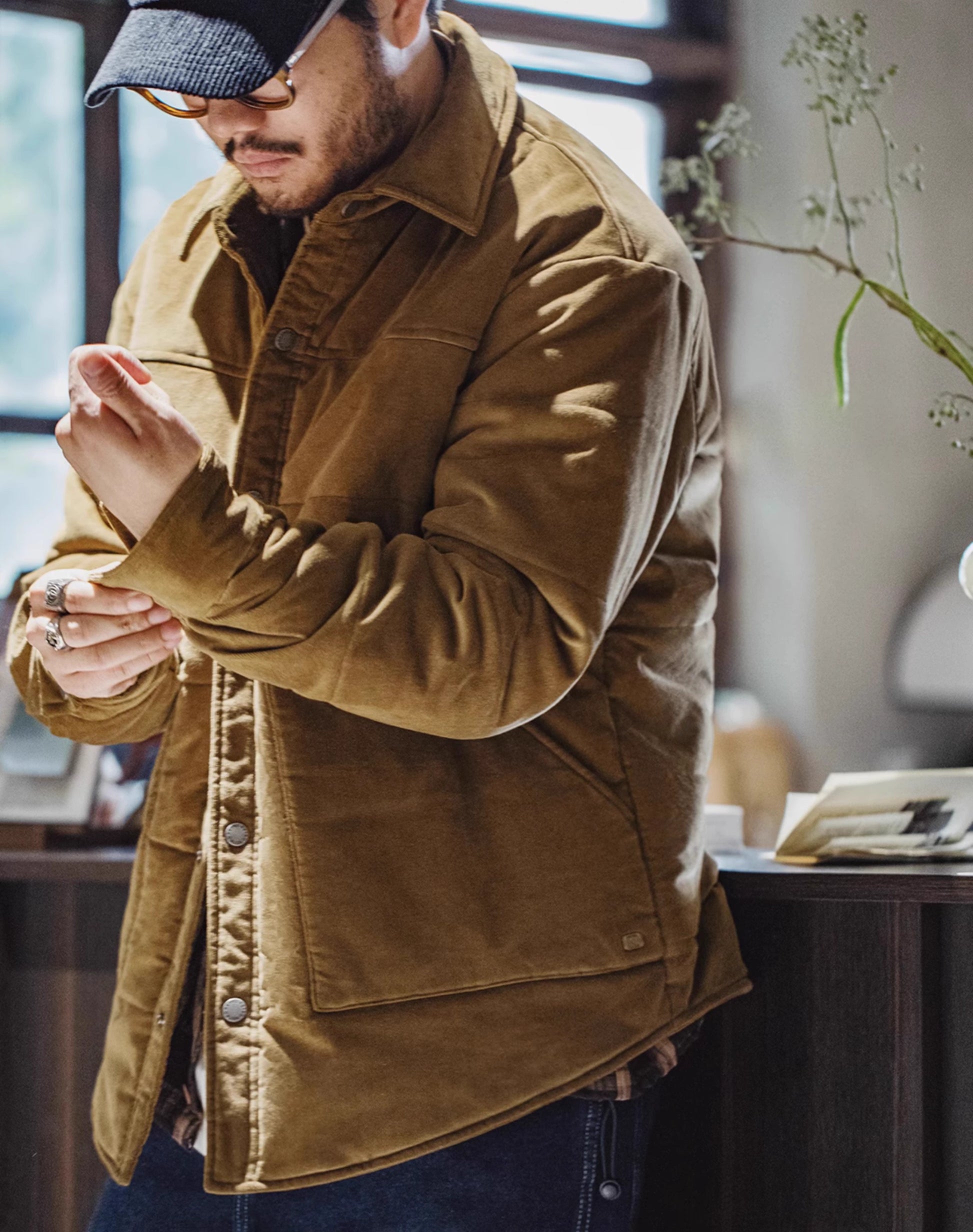 American Retro Corduroy Cotton Thickened Warm Men's Jacket - Harmony Gallery