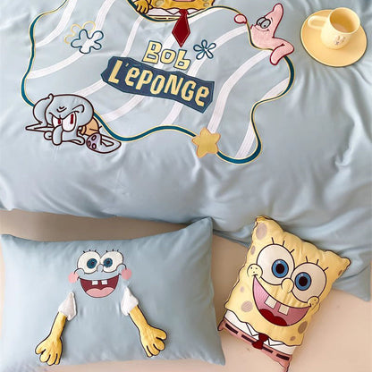 Cute SpongeBob SquarePants Pure Cotton Four-Piece Bed Set - Harmony Gallery