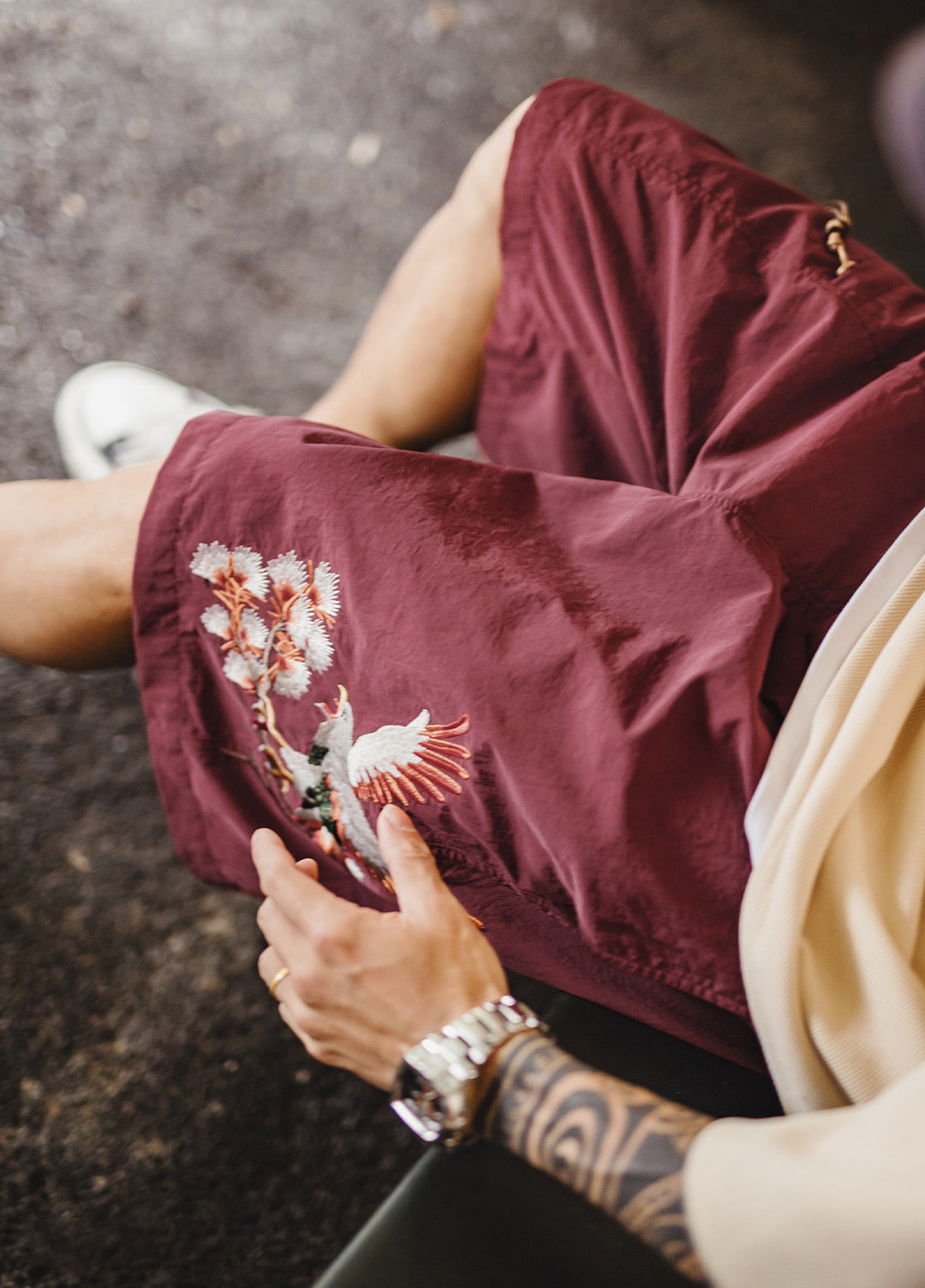 American Embroidered Loose Beach Thin Summer Daily Men's Shorts
