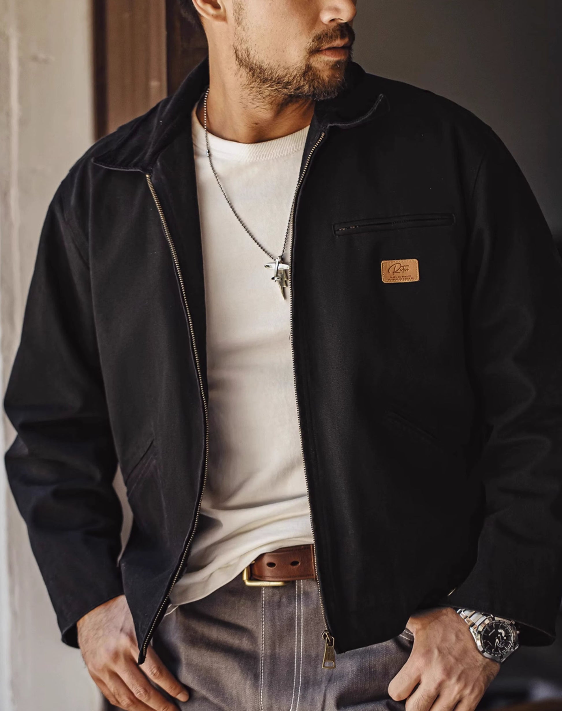 American Retro Detroit Hunting Heavy Canvas Men's Jacket - Harmony Gallery