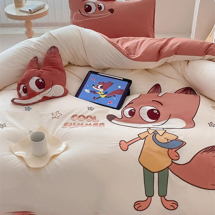 Disney Cartoon Zootopia Nick Washed Four-piece Pure Cotton - Harmony Gallery