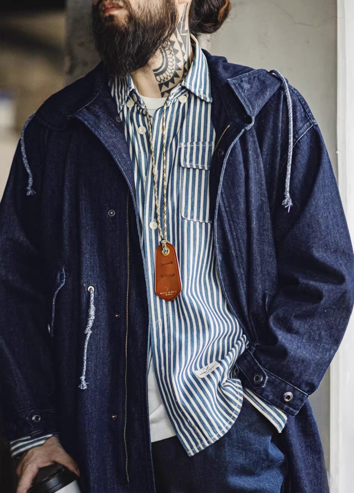 American Retro M51 Denim Fishtail Windbreaker Mid-Length Men's Jacket - Harmony Gallery