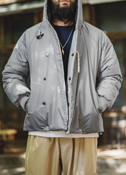 American N3B Gray Parka Coat Short Hooded Thickened Warm Cotton Men's Jacket - Harmony Gallery