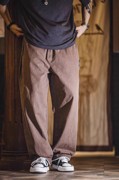 American Retro Old Deck Large Pocket Loose Suspenders Men's Overalls - Harmony Gallery