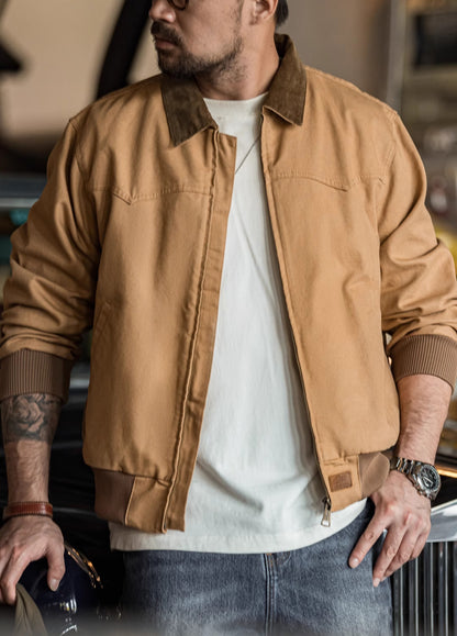 American Retro Heavy Canvas Washed Cotton Short  Men's Jacket - Harmony Gallery