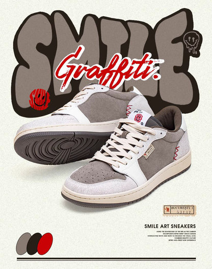 American Retro Smiley Face Versatile Sports Men's Casual Shoes - Harmony Gallery