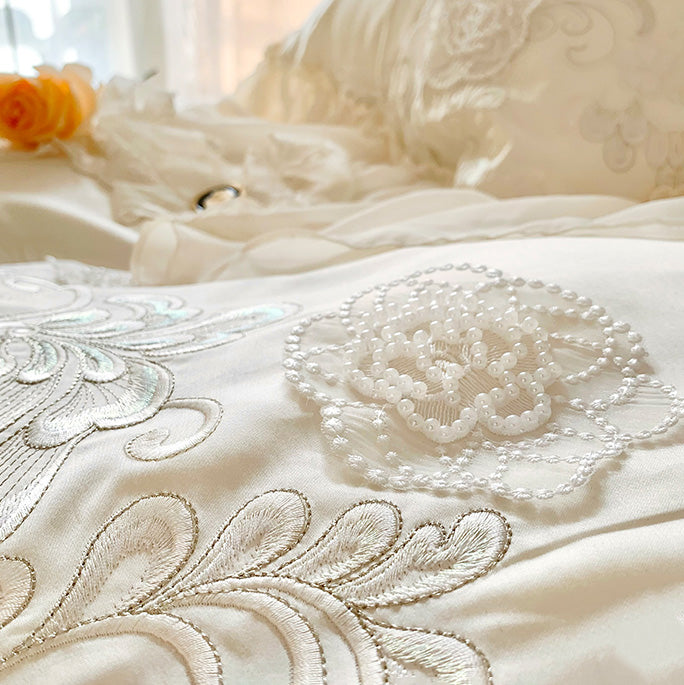 French Romantic Lace Princess Soft Cotton Four-Piece Bed Set - Harmony Gallery