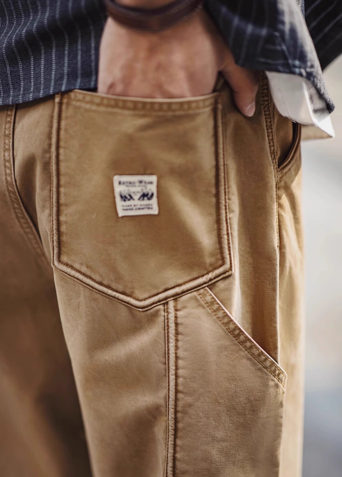 American Retro Workwear Loose Wide-Leg Straight Men's Trousers - Harmony Gallery