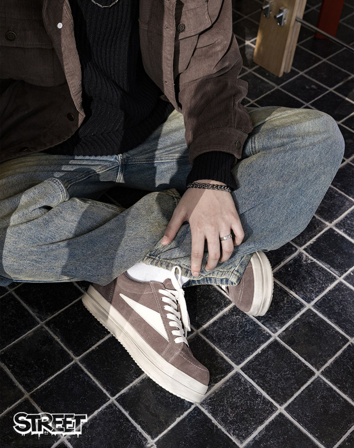 American Retro Suede Brown Thick-Soled Sports Men's Casual Shoes - Harmony Gallery