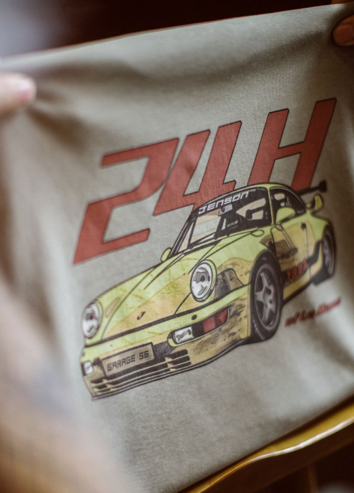 American Retro Motorcycle Back Print Washed Gray Silhouette Men's T-Shirt - Harmony Gallery