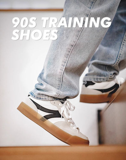 American Retro Versatile Moral White Flat Men's Sports Shoes - Harmony Gallery