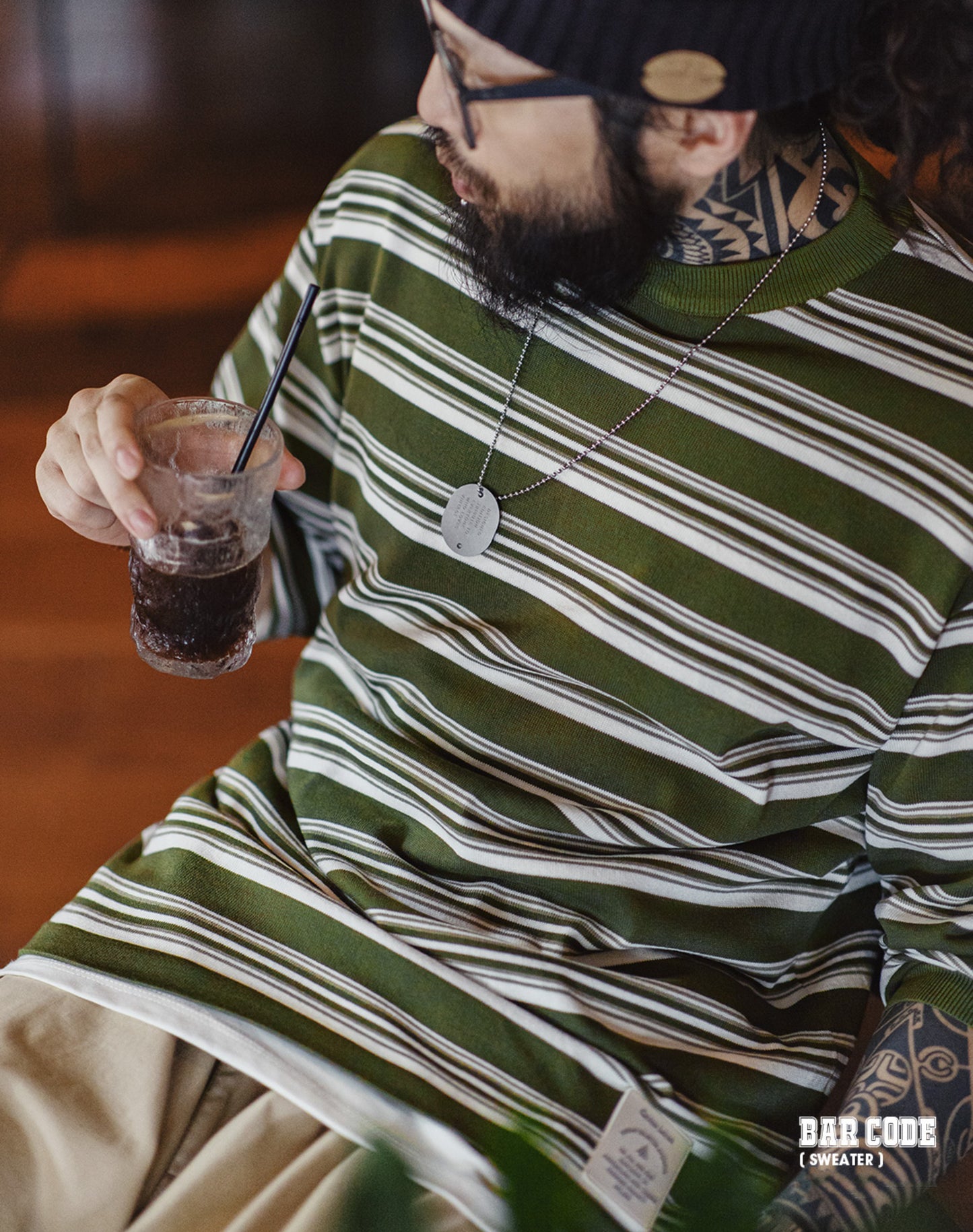 American Retro Contrast Ribbed Knitted Bottoming Men's Sweater - Harmony Gallery