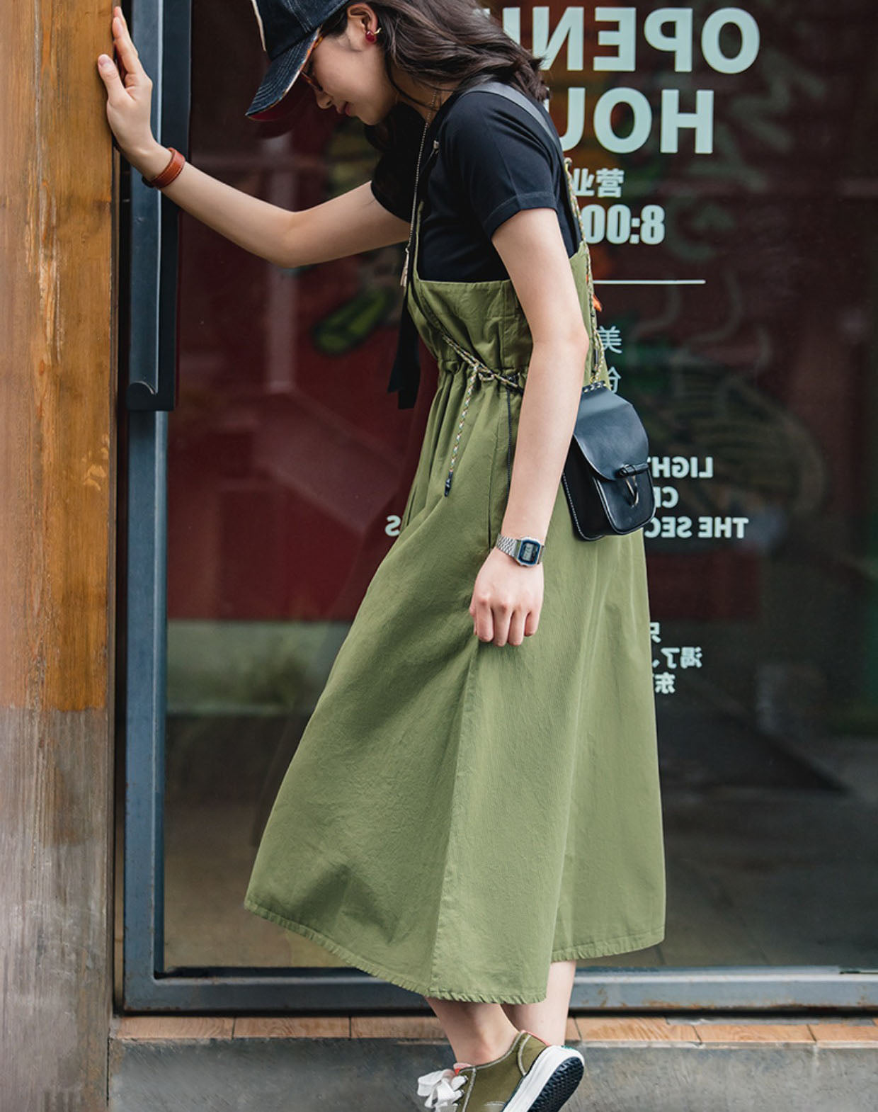 Workwear Casual Pear-Shaped Slim Waist Suspenders Women's Dress - Harmony Gallery