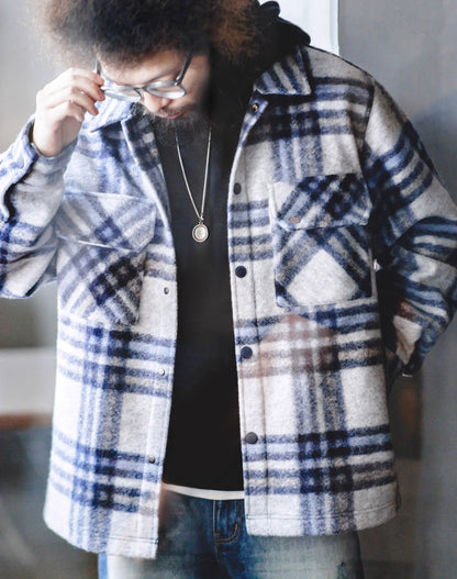 American Casual College Style Pattern Woolen Warm Men's Jacket - Harmony Gallery