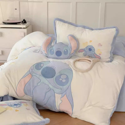 Disney Cute Stitch Washed Pure Cotton Four-piece Bed Set - Harmony Gallery
