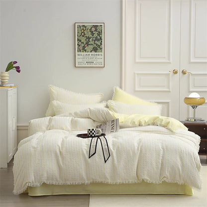 Ins Fairy Princess Sleeping Cotton Washed Four-Piece Bed Set - Harmony Gallery