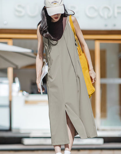 Casual Drape Long Skirt Color Tank Lazy Loose Women's Dress - Harmony Gallery
