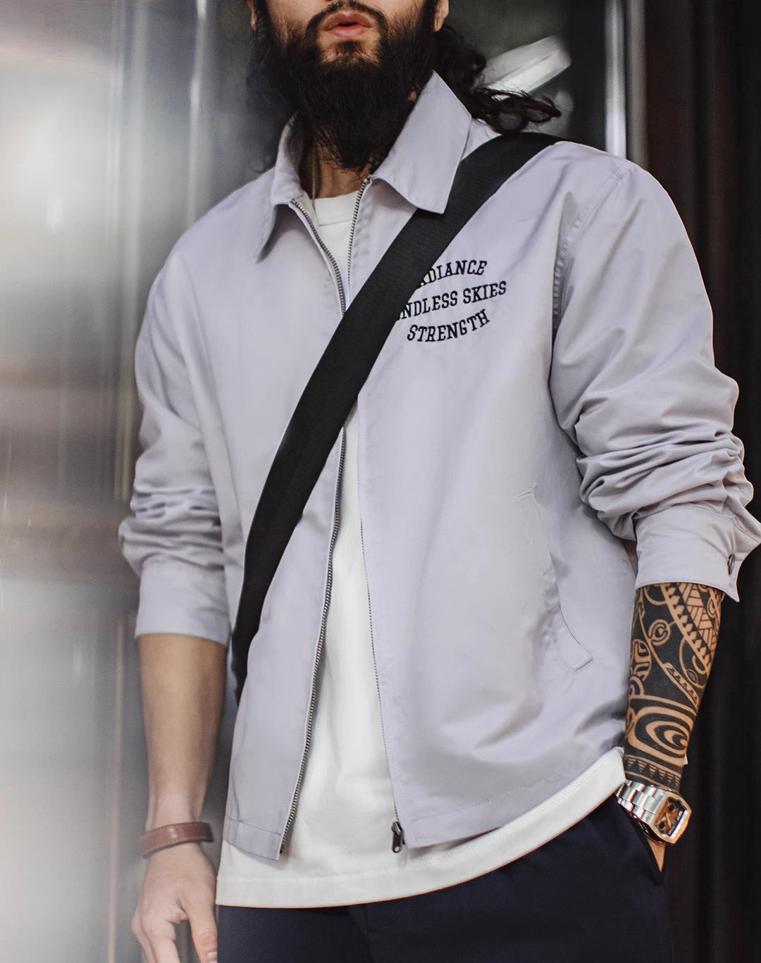 American Retro Letter Embroidery Coach Loose Silhouette Spring Men's Jacket - Harmony Gallery