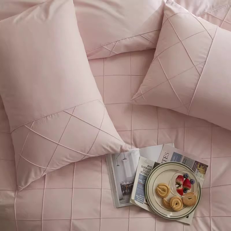 Nordic Rhombus Light Luxury Washed Cotton Four-Piece Bed Set - Harmony Gallery