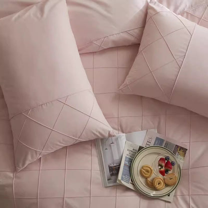 Nordic Rhombus Light Luxury Washed Cotton Four-Piece Bed Set - Harmony Gallery