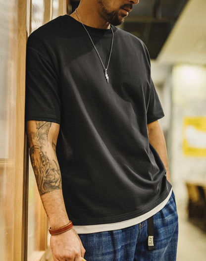 American Pure Cotton Heavy Short Sleeve Cool Antibacterial Half Sleeve Men's T-Shirt - Harmony Gallery