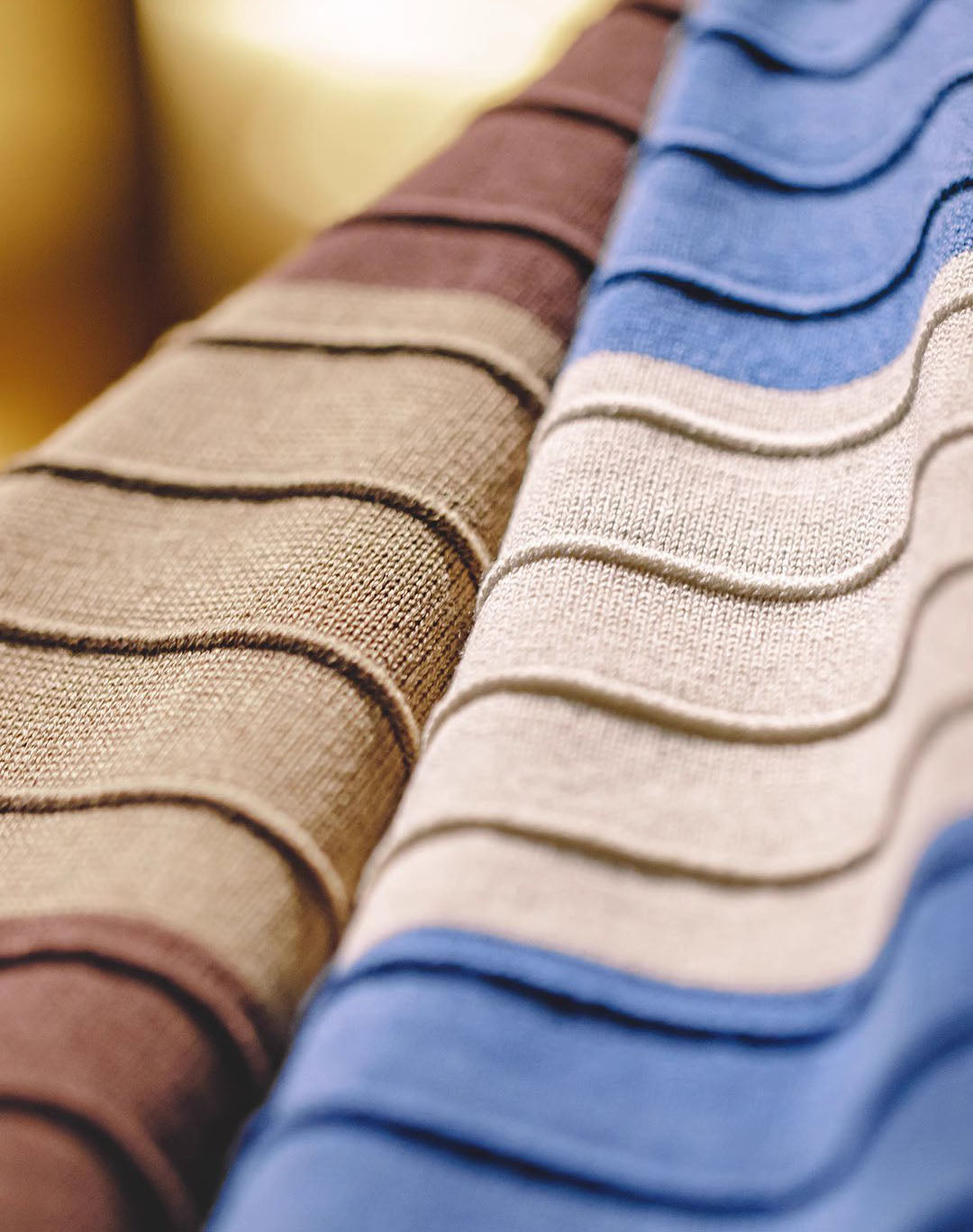 American Retro Contrast Color Striped Knitted Draped Men's T-Shirt - Harmony Gallery
